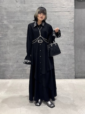 「アイテム（サスペンダー）」を使った、かのんさん（レディース・149cm）の秋コーディネート