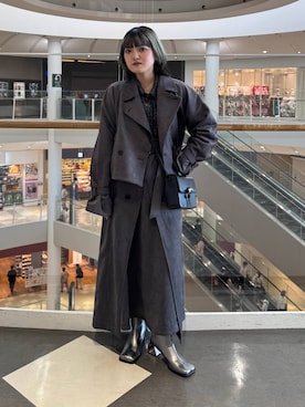 「アイテム（トレンチコート）」を使った、かのんさん（レディース・149cm）の秋コーディネート