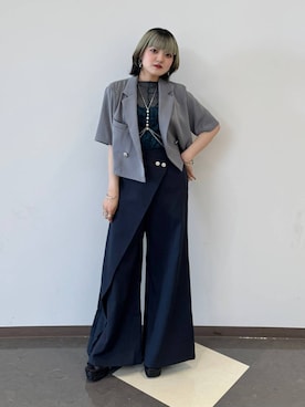 「アイテム（テーラードジャケット）」を使った、かのんさん（レディース・149cm）の夏コーディネート