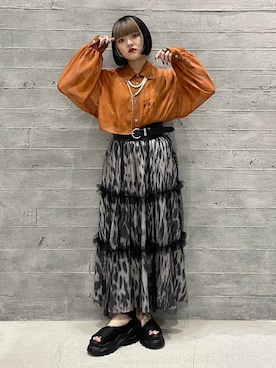 HARE ハレ　パートプリーツシアーシャツ HARE（ハレ）の「パートプリーツシアーシャツ(HARE)（シャツ
