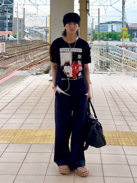 「M's collection（エムズコレクション）のアイテム」を使った、内緒の一郎さん（メンズ・167cm）の夏コーディネート