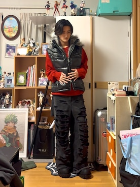 「GRANCY（グランシー）のアイテム」を使った、内緒の一郎さん（メンズ・167cm）の冬コーディネート