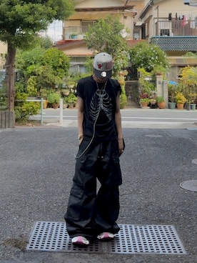 「アイテム（カーゴパンツ）」を使った、サマーの潮さん（メンズ・167cm）の秋コーディネート
