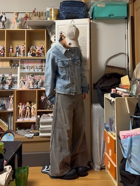 「GRANCY（グランシー）のアイテム（帽子）」を使った、内緒の一郎さん（メンズ・167cm）の春コーディネート