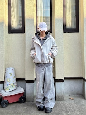 「GRANCY（グランシー）のアイテム（キャップ）」を使った、内緒の一郎さん（メンズ・167cm）の春コーディネート