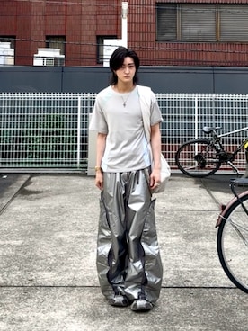 GRANCY】Button Layered Design Nylon Pants / ボタンレイヤード