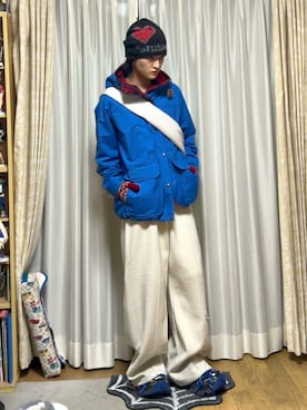「GRANCY（グランシー）の【GRANCY】Hoodie motif Shoulder Bag / フーディモチーフショルダーバッグ（ショルダーバッグ、ホワイト系）」を使った、内緒の一郎さん（メンズ・167cm）の春コーディネート