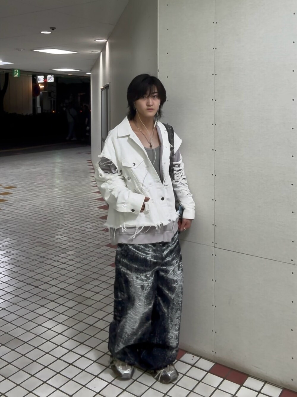 GRANCY】Sweat Docking Design Damage Denim Jacket / スウェット