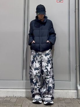 「GRANCY（グランシー）のアイテム（キャップ）」を使った、内緒の一郎さん（メンズ・167cm）の冬コーディネート