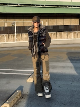 「GRANCY（グランシー）のアイテム（帽子）」を使った、内緒の一郎さん（メンズ・167cm）の春コーディネート