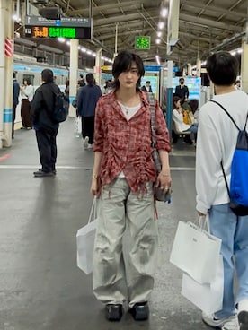 「GRANCY（グランシー）のアイテム」を使った、内緒の一郎さん（メンズ・167cm）の春コーディネート