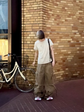 「アイテム（カーゴパンツ）」を使った、サマーの潮さん（メンズ・167cm）の秋コーディネート