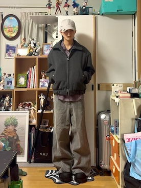 「GRANCY（グランシー）のアイテム（キャップ）」を使った、内緒の一郎さん（メンズ・167cm）の春コーディネート