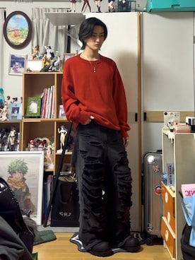 「STUDIOUS（ステュディオス）のアイテム」を使った、内緒の一郎さん（メンズ・167cm）の冬コーディネート