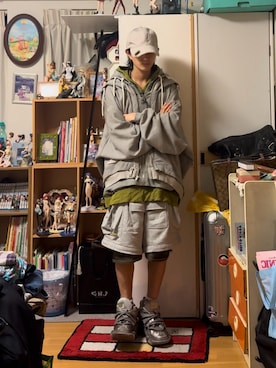 「アイテム（スウェットパンツ）」を使った、サマーの潮さん（メンズ・167cm）の秋コーディネート