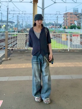 「M's collection（エムズコレクション）のアイテム」を使った、内緒の一郎さん（メンズ・167cm）の夏コーディネート