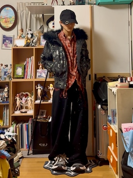 「アイテム（スウェットパンツ）」を使った、内緒の一郎さん（メンズ・167cm・20代）の冬コーディネート