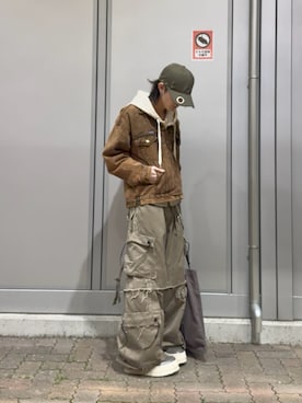 「GRANCY（グランシー）のアイテム（帽子）」を使った、内緒の一郎さん（メンズ・167cm）の春コーディネート