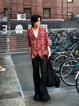「GRANCY（グランシー）のアイテム」を使った、内緒の一郎さん（メンズ・167cm）の春コーディネート