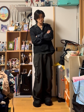 「アイテム（ブーツ）」を使った、内緒の一郎さん（メンズ・167cm）の秋コーディネート