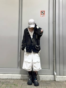 「GRANCY（グランシー）のアイテム（キャップ）」を使った、内緒の一郎さん（メンズ・167cm）の春コーディネート