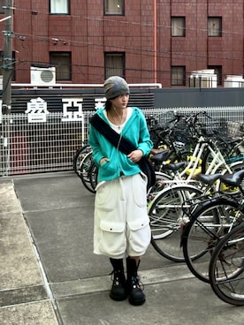 「アイテム（アクセサリー）」を使った、内緒の一郎さん（メンズ・167cm）の春コーディネート