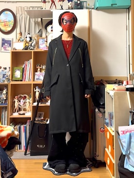 「AZUL（アズール）のアイテム」を使った、内緒の一郎さん（メンズ・167cm）の冬コーディネート