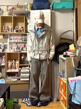 「GRANCY（グランシー）のアイテム（キャップ）」を使った、内緒の一郎さん（メンズ・167cm）の冬コーディネート