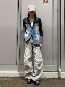 「GRANCY（グランシー）のアイテム」を使った、内緒の一郎さん（メンズ・167cm）の春コーディネート