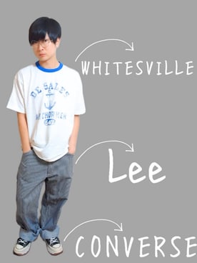 「WHITESVILLE（ホワイツビル）のWhites ville TシャツLサイズ（Tシャツ/カットソー、ホワイト系）」を使った、Keiさん（メンズ・165cm）の夏コーディネート