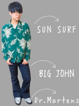 「Big John（ビッグジョン）のアイテム」を使った、Keiさん（メンズ・165cm）の夏コーディネート