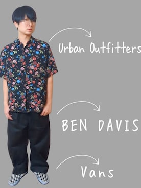 「BEN DAVIS（ベンデイビス）のアイテム」を使った、Keiさん（メンズ・165cm）の夏コーディネート