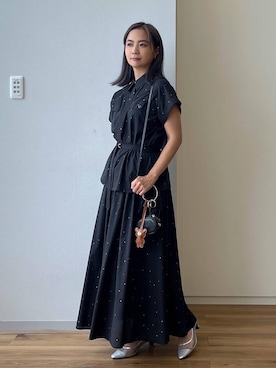 「アイテム（シャツワンピース）」を使った、maikoko5さん（レディース・158cm）の夏コーディネート