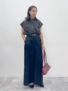 「アイテム（スラックス）」を使った、maikoko5さん（レディース・158cm・40代）の夏コーディネート