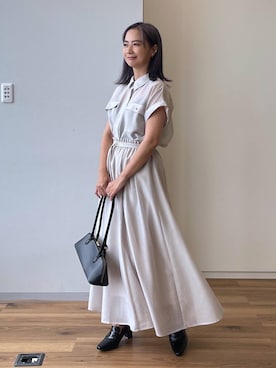 「アイテム（シャツワンピース）」を使った、maikoko5さん（レディース・158cm）の夏コーディネート