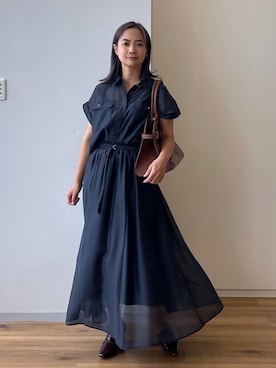 「Andemiu（アンデミュウ）のベルトラージボストンバッグ574983（ボストンバッグ）」を使った、maikoko5さん（レディース・158cm・40代）の夏コーディネート