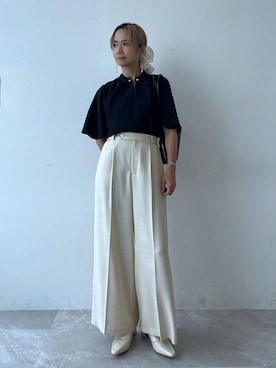 「Andemiu（アンデミュウ）のパールボールイヤリング291014（イヤリング）」を使った、maikoko5さん（レディース・158cm・40代）の夏コーディネート