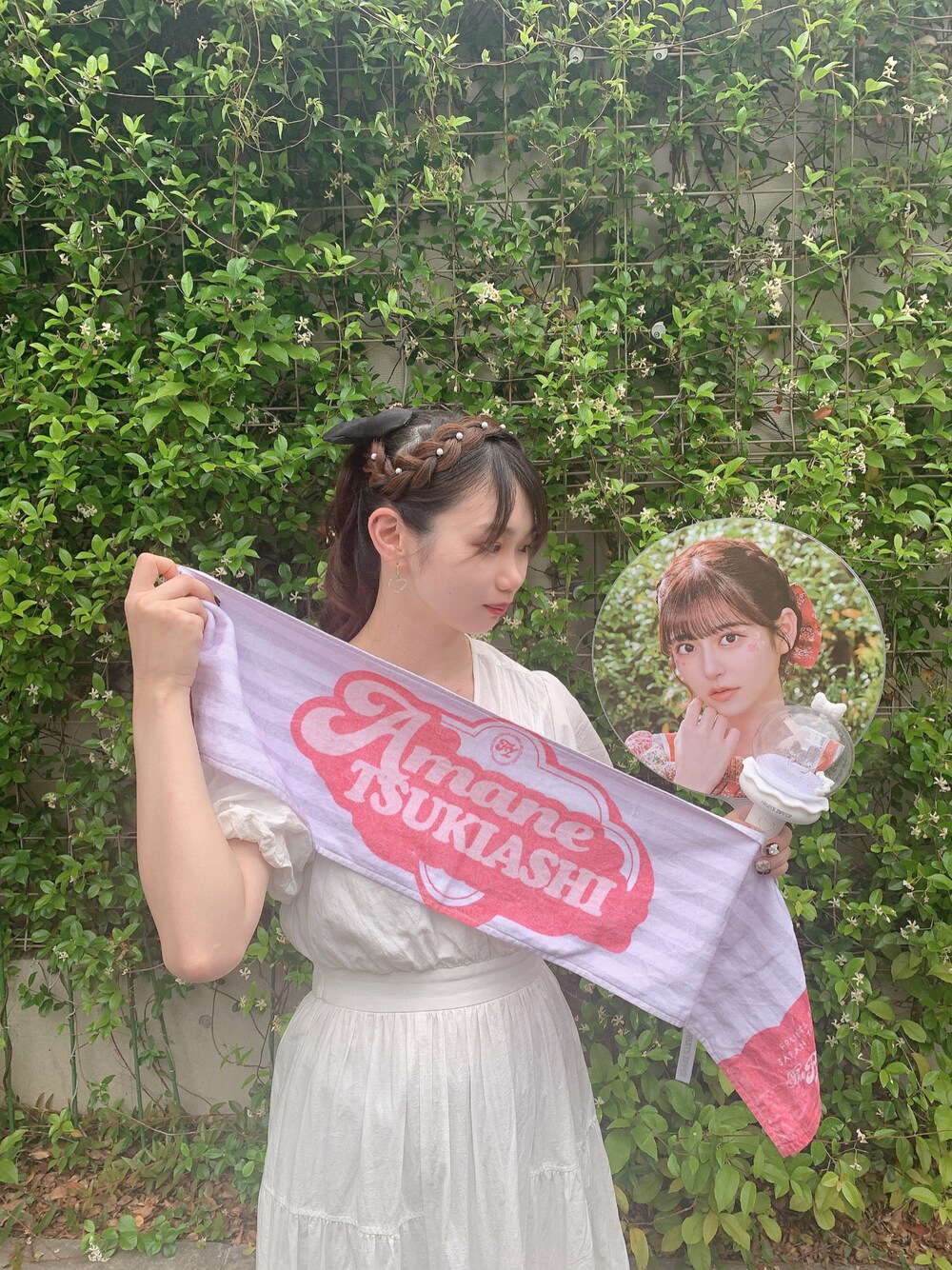 「SNIDELのアイテム（ワンピース/ドレス、ホワイト系）」を使った、s0a3a2a8chanさん（レディース・158cm）の春コーディネートの1枚目の写真