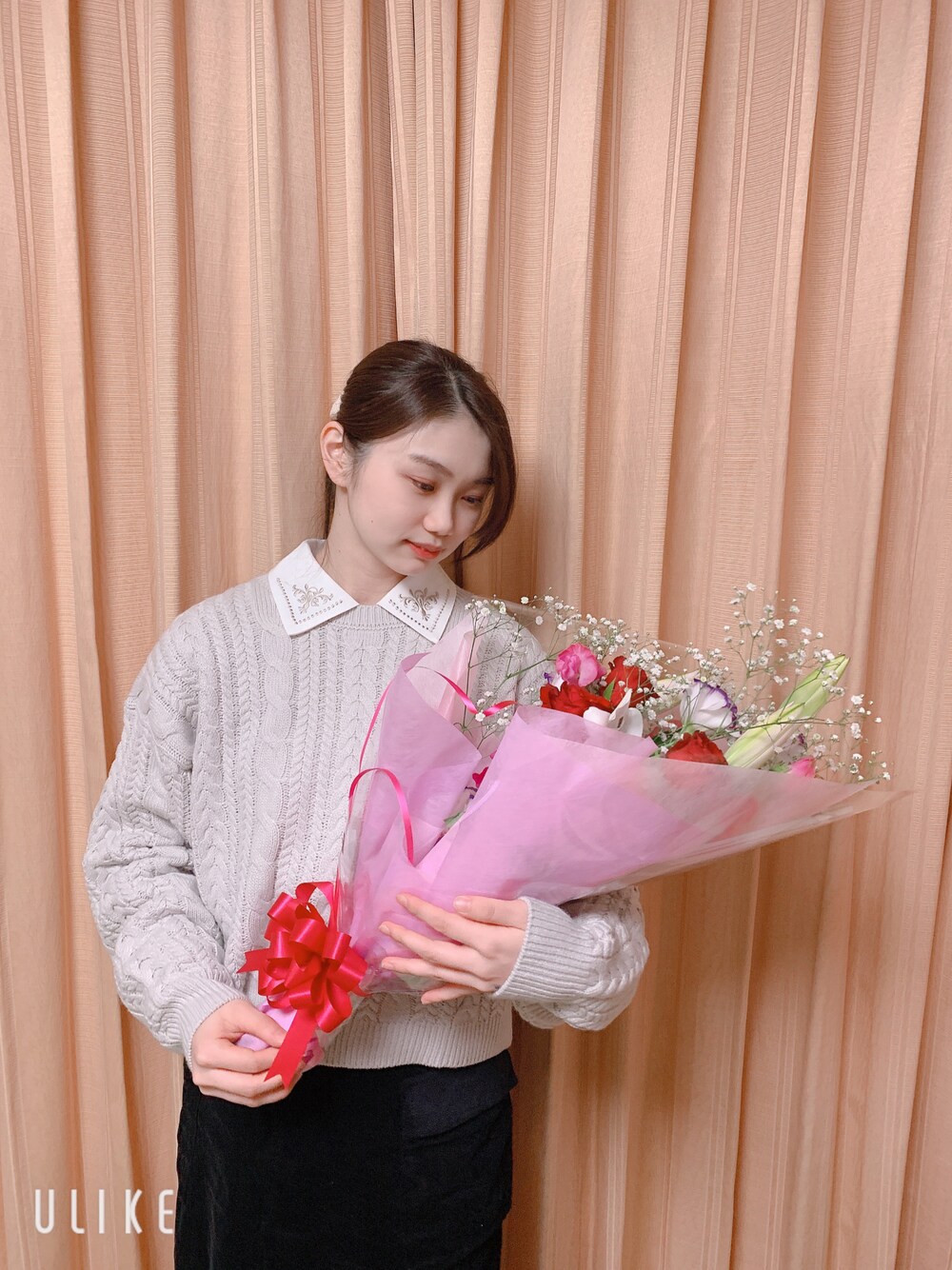 「179/WGのアイテム（ニット/セーター、グレー系）」を使った、s0a3a2a8chanさん（レディース・158cm）の夏コーディネートの1枚目の写真