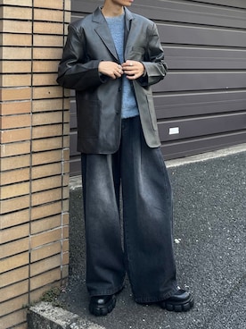 「NOMANUAL（NOMANUAL）のアイテム」を使った、Never mind the XU / Chikashitsu+さん（メンズ・175cm）の秋コーディネート