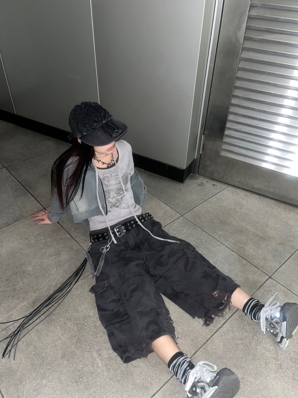 ★韓国大人気★【SURGERY】clover patched denim キャップ SURGERY】24ss surgery clover patched denim cap
