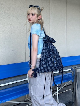 「SSERPE（セルぺ）のアイテム」を使った、Never mind the XU / Chikashitsu+さん（レディース・154cm）の夏コーディネート