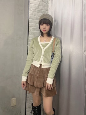 「SETUPEXE（セットアップイーエックスイー）のアイテム（帽子）」を使った、Never mind the XU / Chikashitsu+さん（レディース・153cm）の冬コーディネート