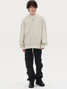 「REON STUDIO（レオンスタジオ）のアイテム（パンツ）」を使った、Never mind the XU / Chikashitsu+さん（メンズ・179cm）の秋コーディネート