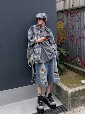 Never mind the XU / Chikashitsu+さん(メンズ・172cm)の夏コーディネート