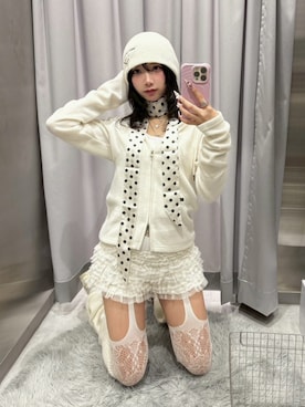 「KAIYA（カイヤ）のアイテム」を使った、Never mind the XU / Chikashitsu+さん（レディース・153cm）の冬コーディネート