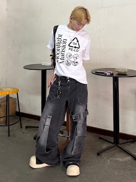 「アイテム（ショルダーバッグ）」を使った、Never mind the XU / Chikashitsu+さん（骨格ナチュラル・メンズ・174cm）の夏コーディネート