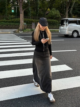 「Chikashitsu +（チカシツプラス）のアイテム（ハンチング/ベレー帽）」を使った、Never mind the XU / Chikashitsu+さん（レディース・162cm）の秋コーディネート