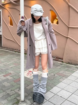 「レッグウォーマー」｜Never mind the XU / Chikashitsu+さん（レディース・153cm）の春コーディネート