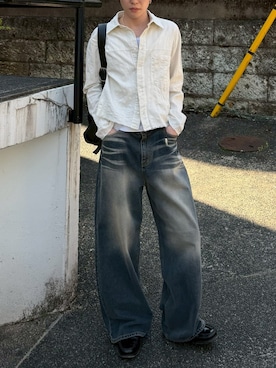 「クロップド丈」｜Never mind the XU / Chikashitsu+さん（メンズ・176cm）の春コーディネート